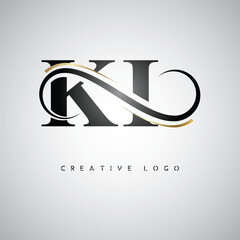  KI Creative Letter Logo with Infinity Symbol – Elegant Minimal Monogram Design for Premium Business Branding, Identity, and Modern Typography