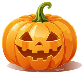 Halloween cartoon jack o lantern, isolated 
