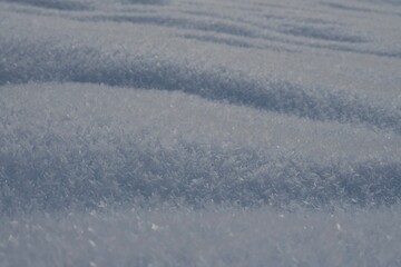 Beautiful Winter Snow Landscape with Sparkling Ice Crystals Reflection