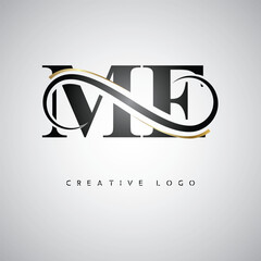 ME Creative Letter Logo with Infinity Symbol – Elegant Minimal Monogram Design for Premium Business Branding, Identity, and Modern Typography