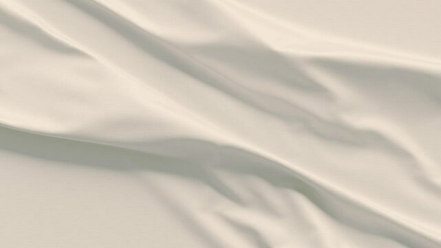 Beige fabric material crumpled and straightening, looped animation