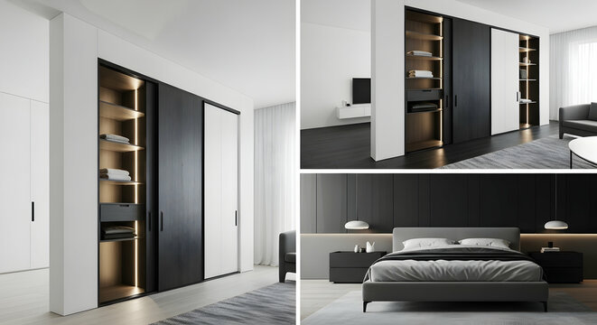 Sophisticated Bedroom Design With Sliding Wardrobe Doors And Modern Aesthetics
