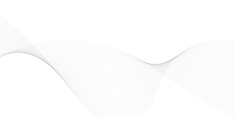 Abstract Gray wavy business and banner curve line background. Digital future technology concept. Line art striped graphic template, banner background. Vector illustration.