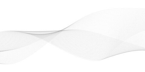 Abstract Gray wavy business and banner curve line background. Digital future technology concept. Line art striped graphic template, banner background. Vector illustration.