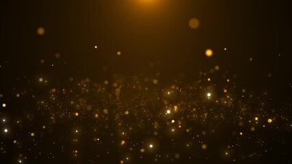 3D 4K luxurious gold particles moving forward, golden particle stripes rising, for awards, movies, weddings openers gold particles awards background motion graphics. Glitter Particles Stars Bokeh Shin - Powered by Adobe