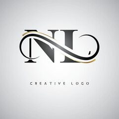 NL Creative Letter Logo with Infinity Symbol – Elegant Minimal Monogram Design for Premium Business Branding, Identity, and Modern Typography