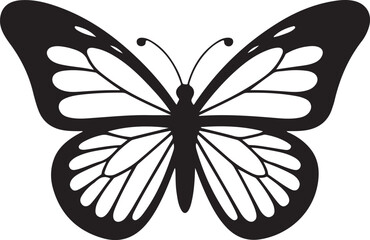 Butterfly silhouette icon. Clipart image isolated on white background