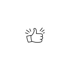 Vector icon of human thumb showing approval gesture 