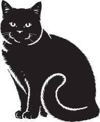 British Shorthair cat silhouette