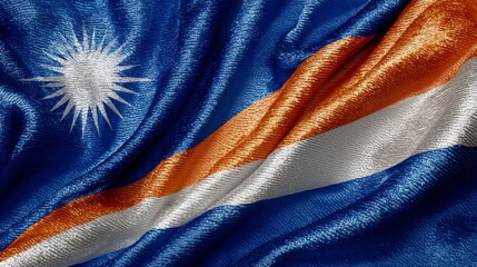 Celebration of Marshall Islands Independence Day with the waving flag of vibrant colors