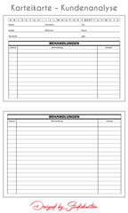 Tierfriseur Hundefriseur Karteikarte Kundenanalyse Kundenkartei Personalisiert DIN A5 Haaranalyse Kopfhautanalyse Vorderseite Rückseite Personalisiert für Kunden nach Alphabet - Hundesalon Tiersalon
