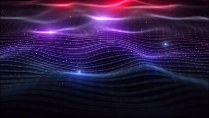 Colorful Digital Mesh Background/ Illustration of a colorful and radiant technology mesh background