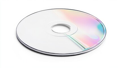 CD Cover Template. Compact Disc with Paper Cover Open on White Background