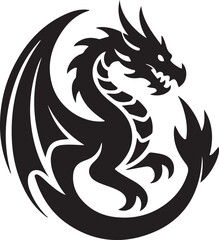 Naklejka premium Dragon silhouette vector