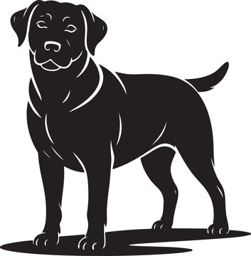 abrador Retriever silhouette with a well-balanced structure - Labrador Retriever illustration - minimal Labrador Retriever vector - dog silhouette