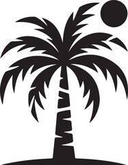 Isolated black plam tree icon Vector, black plam tree Silhouette,black plam tree icon
