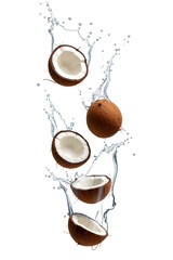 Refreshing Coconut Water Splash Photography