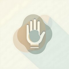 Obraz premium Illustrated Open Hand in Geometric Style with Soft Pastel Colors