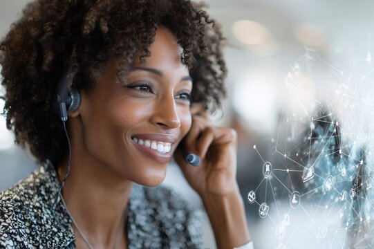 Customer service representative using ai for enhanced communication