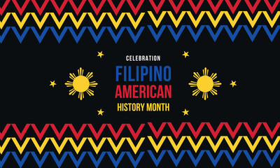 Filipino American History Month, filipino flag, flipino color patterns, realistic vector illustration 
Celebration