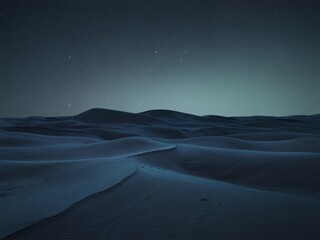 Serene night desert landscape starry sky sands