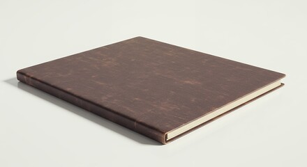 Obraz premium Closed brown book isolated on white background