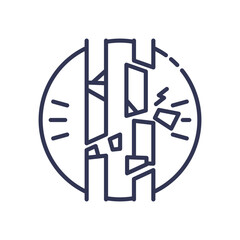 Abstract lines and shapes symbolize disrupted communication.