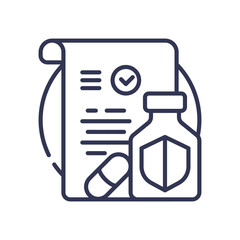 Illustration of medical prescription, pill, and medicine bottle symbolizing healthcare intervention.