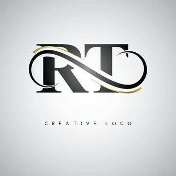 RT Creative Letter Logo with Infinity Symbol &ndash; Elegant Minimal Monogram Design for Premium Business Branding, Identity, and Modern Typography"