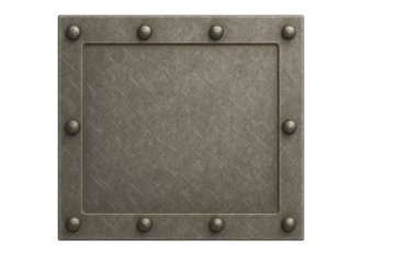 A metal frame with many small holes and a square shape. The frame is made of metal and has a rustic look
