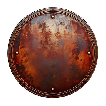 A rusted metal circle with a hole in the center. The circle is surrounded by a metal rim