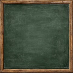 Empty green chalkboard in a wooden frame