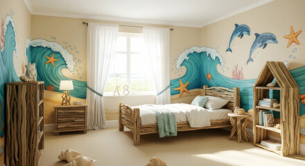 Charming Coastal Escape A Children's Bedroom Infused With Oceanic Charm