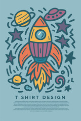Free style vector doodle – custom clothing and t-shirt print design template