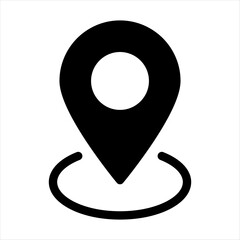 Location pins in black and red colors Set of location pin icon vector