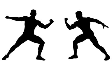 Man exercising full black silhouette vector illustration design