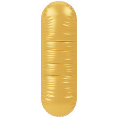Balloon Letter I 3d render icon in gold style minimal isolated on transparent white background	