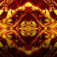 Red and Gold Abstract Art: A Symmetrical Masterpiece