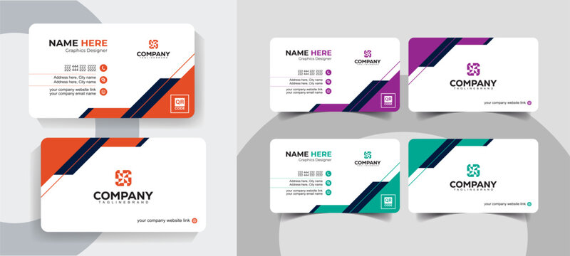 Modern Corporate Business Card Design Template for Professionals and Agencies
