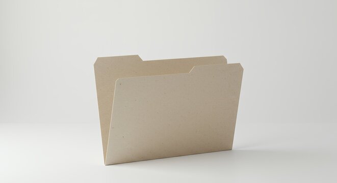 Neutral toned file folder isolated against white background for business and organization