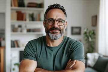 Obraz premium Mentor presenting online course in bright home office space Generative AI