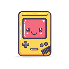 Cute cartoon retro game console illustration