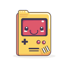 Cute cartoon retro game console illustration