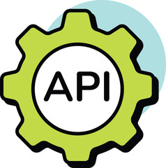 Web Development and Web Services Circle Color Outline Icons and Illustration Pack