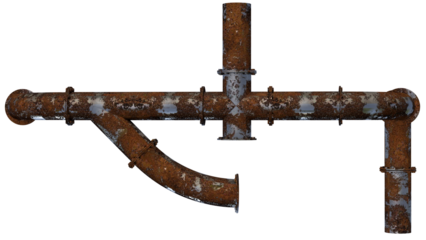 Old metal pipes industry