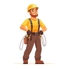 Cartoon construction worker character illustration