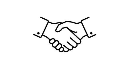 Ilustración de diseño vectorial de icono de apretón de manos sobre un fondo blanco