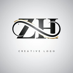 ZH Creative Letter Logo with Infinity Symbol – Elegant Minimal Monogram Design for Premium Business Branding, Identity, and Modern Typography