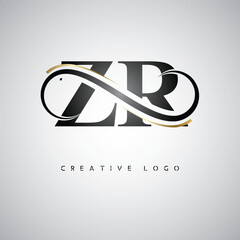 ZR Creative Letter Logo with Infinity Symbol – Elegant Minimal Monogram Design for Premium Business Branding, Identity, and Modern Typography