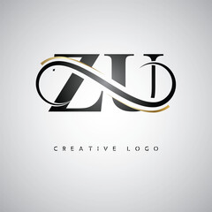 ZU Creative Letter Logo with Infinity Symbol – Elegant Minimal Monogram Design for Premium Business Branding, Identity, and Modern Typography